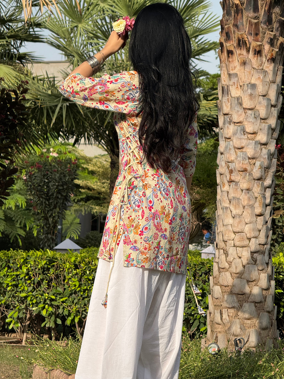 Paisley side corset kurti