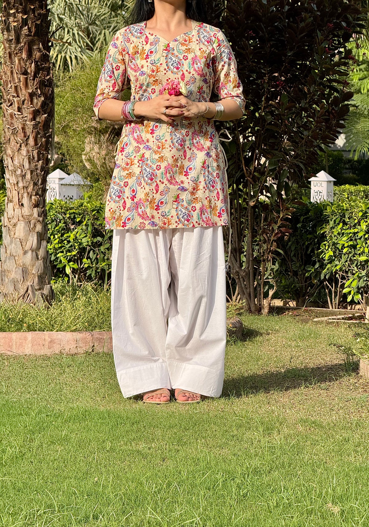 Paisley side corset kurti