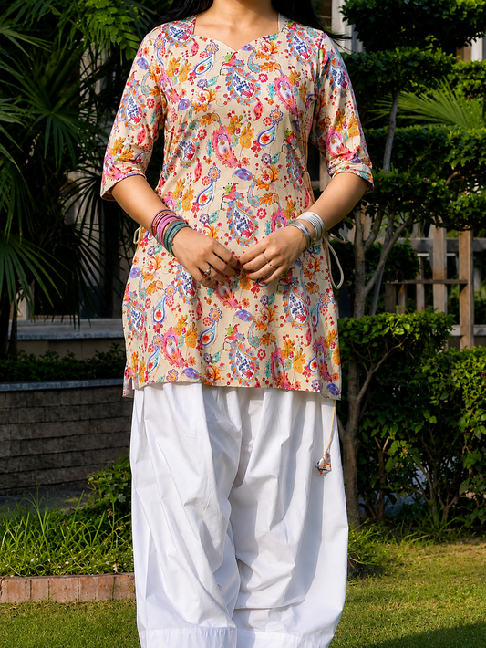 Paisley side corset kurti